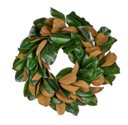 22" Green Magnolia Leaf Wreath