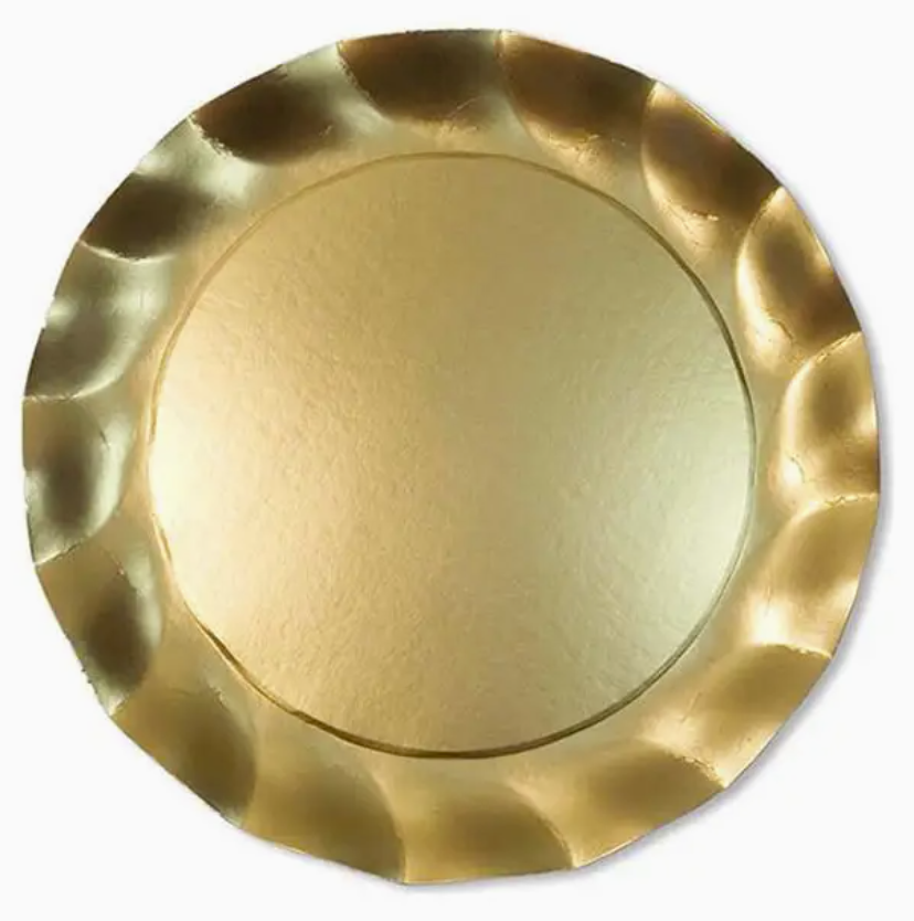 Wavy Charger Satin Gold Plates (Set of 8)