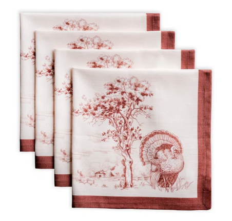 Holly Jouy Brown Fall 100% Cotton Napkins (Set of 4)