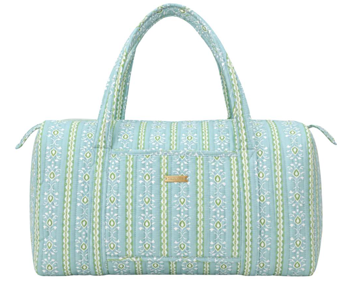 LP Rosemary Stripe Blue Signature Quilted Duffle Bag