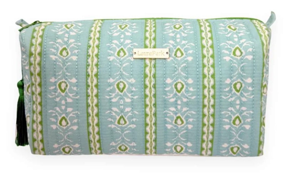 LP Rosemary Stripe Blue Signature Large Cosmetic Bag