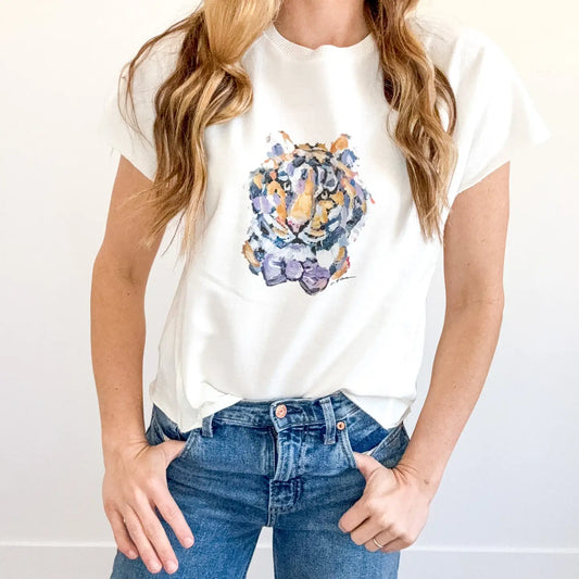 "Tiger Purple & Yellow" Edgy Shirt
