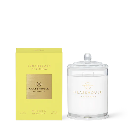 13.4 oz Triple Scented Candle Sunkissed in Bermuda- Tangelo & Geranium