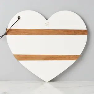White Mod Heart Charcuterie Board, Large