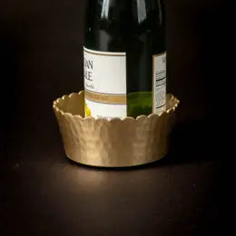 Gold Aluminum Hammered Petal Bottle Stand
