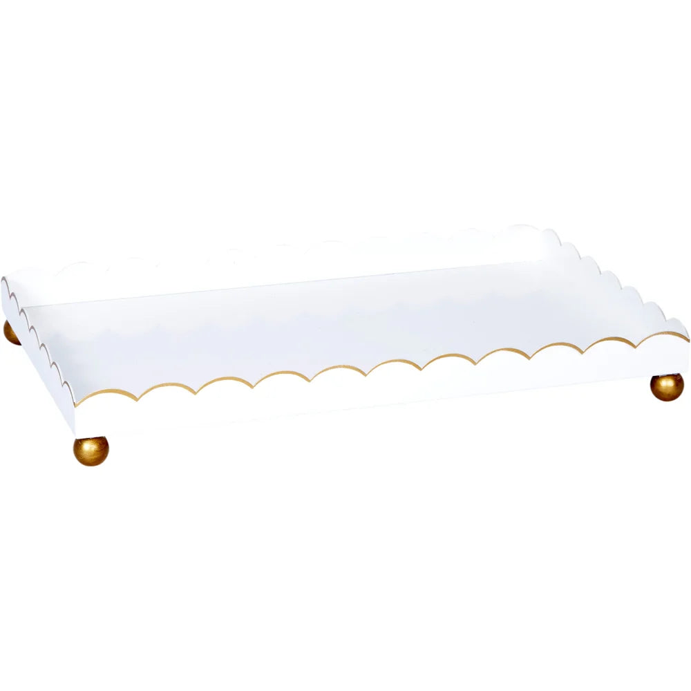 White Ella Scalloped Tray