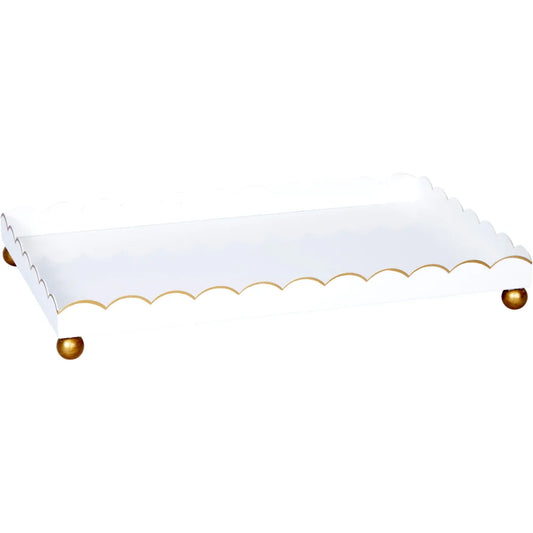 White Ella Scalloped Tray