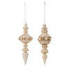 PH- Pearl & Jeweled Frosted Finial Ornament