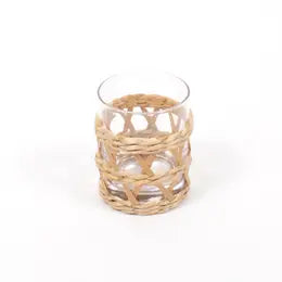 Natural Rattan Old Fashioned Glass